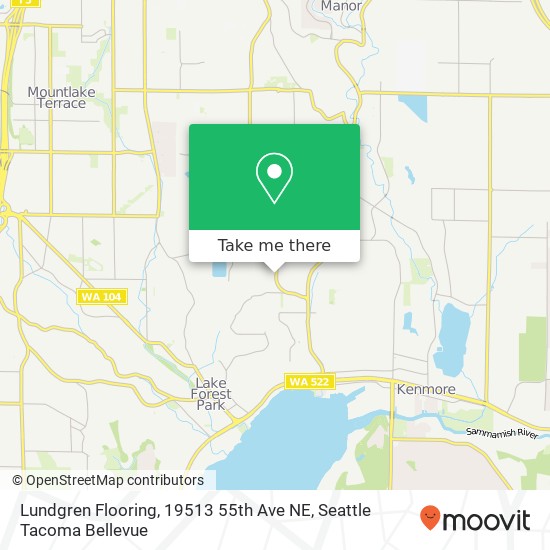 Mapa de Lundgren Flooring, 19513 55th Ave NE