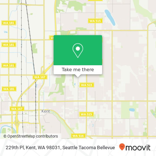 Mapa de 229th Pl, Kent, WA 98031