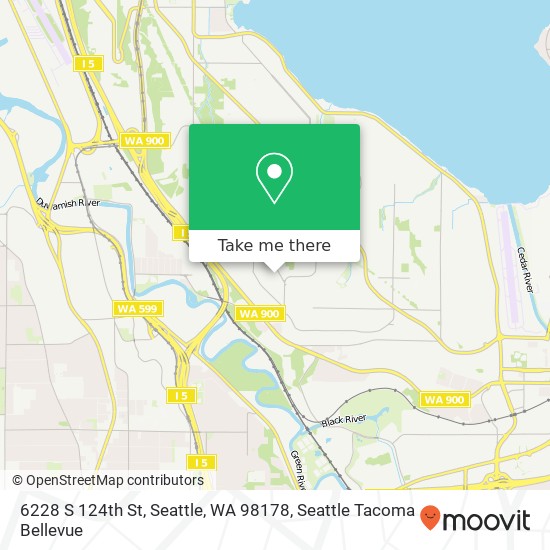 Mapa de 6228 S 124th St, Seattle, WA 98178