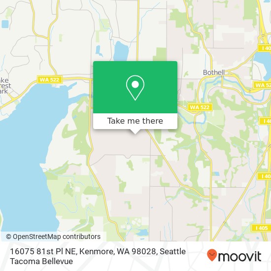 Mapa de 16075 81st Pl NE, Kenmore, WA 98028