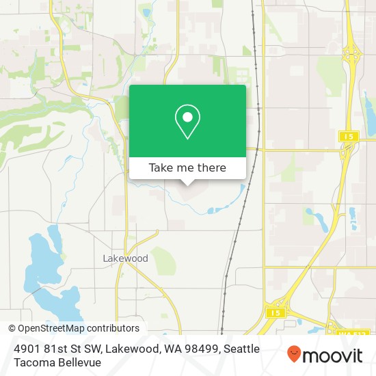 Mapa de 4901 81st St SW, Lakewood, WA 98499