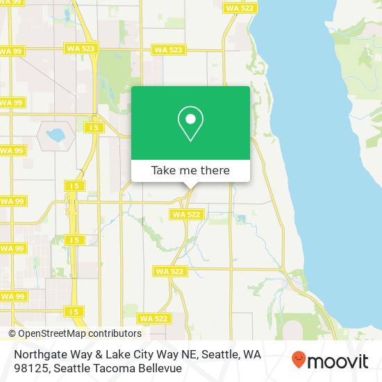 Northgate Way & Lake City Way NE, Seattle, WA 98125 map