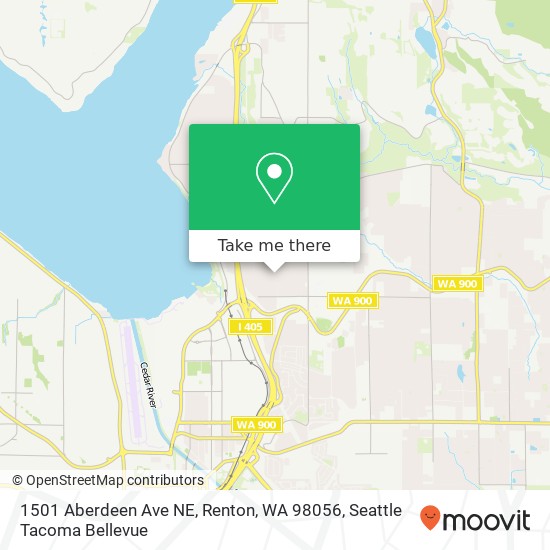 Mapa de 1501 Aberdeen Ave NE, Renton, WA 98056