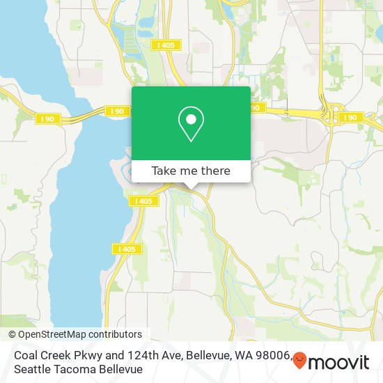 Mapa de Coal Creek Pkwy and 124th Ave, Bellevue, WA 98006