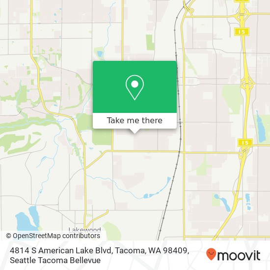 Mapa de 4814 S American Lake Blvd, Tacoma, WA 98409