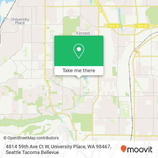 Mapa de 4814 59th Ave Ct W, University Place, WA 98467