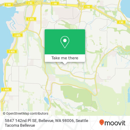 Mapa de 5847 142nd Pl SE, Bellevue, WA 98006