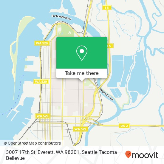 Mapa de 3007 17th St, Everett, WA 98201