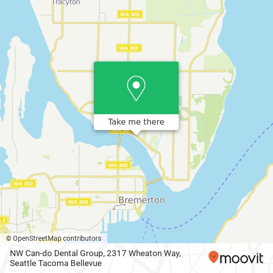 NW Can-do Dental Group, 2317 Wheaton Way map