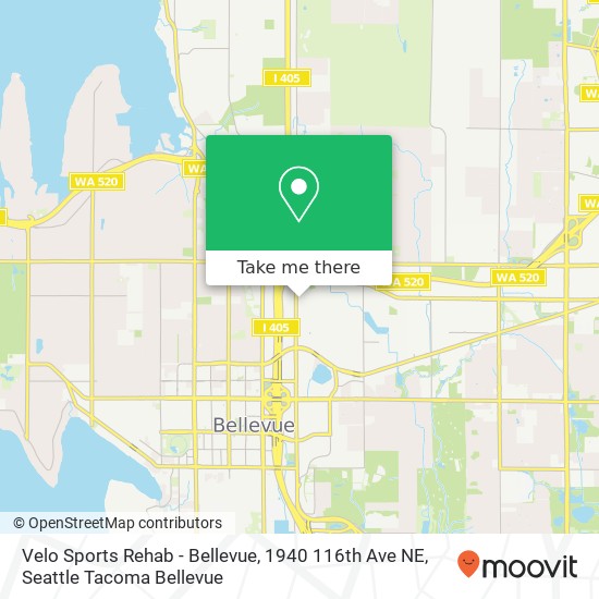 Velo Sports Rehab - Bellevue, 1940 116th Ave NE map