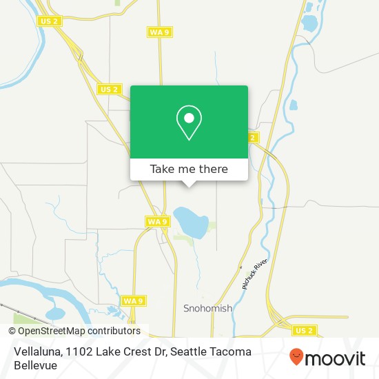 Mapa de Vellaluna, 1102 Lake Crest Dr
