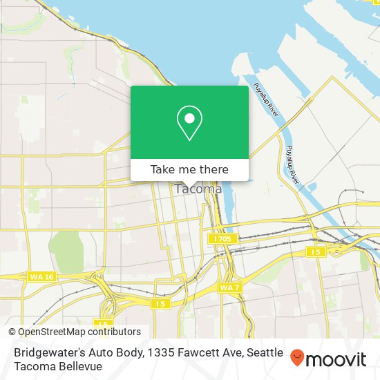 Mapa de Bridgewater's Auto Body, 1335 Fawcett Ave