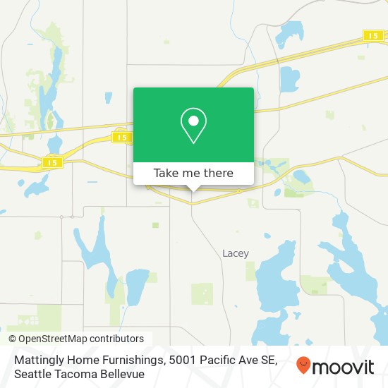 Mapa de Mattingly Home Furnishings, 5001 Pacific Ave SE