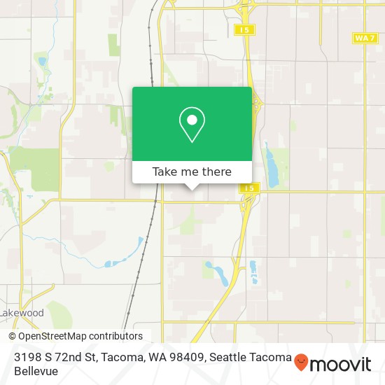 Mapa de 3198 S 72nd St, Tacoma, WA 98409