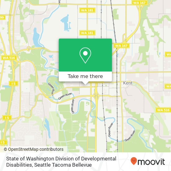 State of Washington Division of Developmental Disabilities map