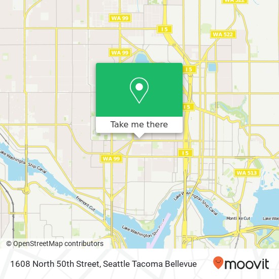 1608 North 50th Street, 1608 N 50th St, Seattle, WA 98103, USA map