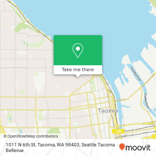 Mapa de 1011 N 6th St, Tacoma, WA 98403