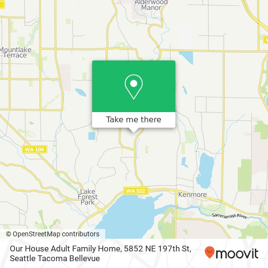 Mapa de Our House Adult Family Home, 5852 NE 197th St