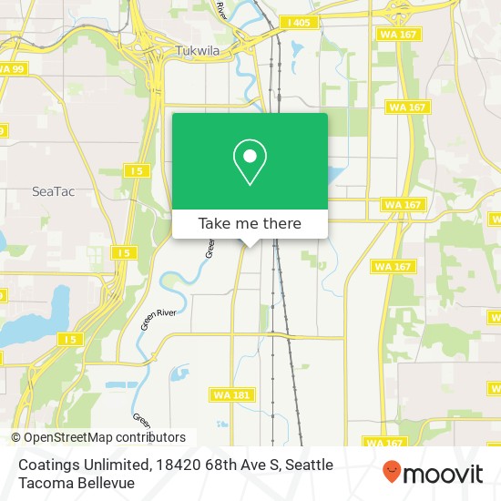 Mapa de Coatings Unlimited, 18420 68th Ave S