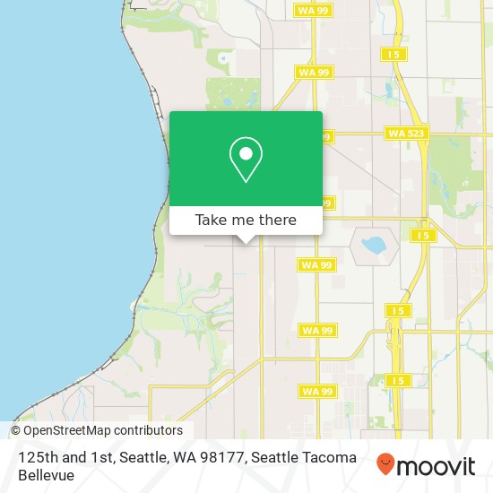 125th and 1st, Seattle, WA 98177 map