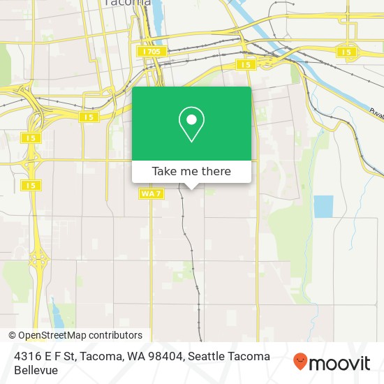 Mapa de 4316 E F St, Tacoma, WA 98404