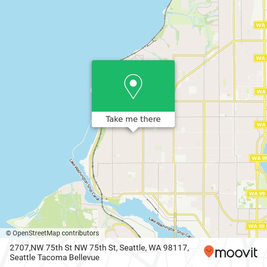 Mapa de 2707,NW 75th St NW 75th St, Seattle, WA 98117