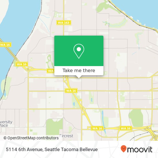 5114 6th Avenue, 5114 6th Ave, Tacoma, WA 98406, USA map