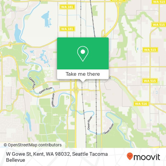 Mapa de W Gowe St, Kent, WA 98032