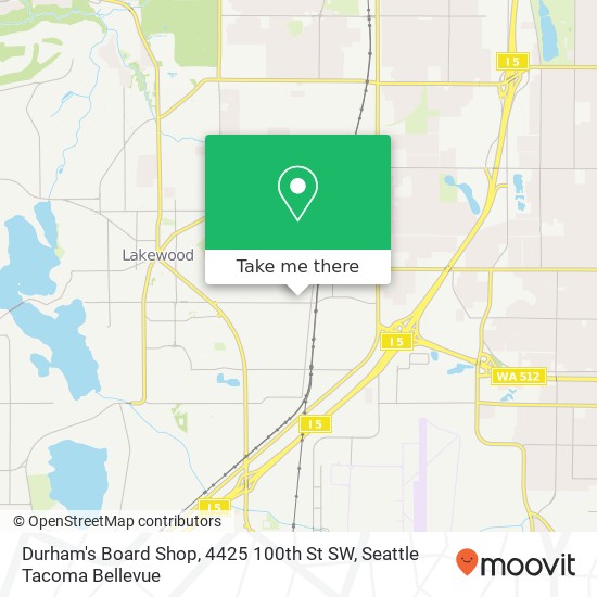 Durham's Board Shop, 4425 100th St SW map