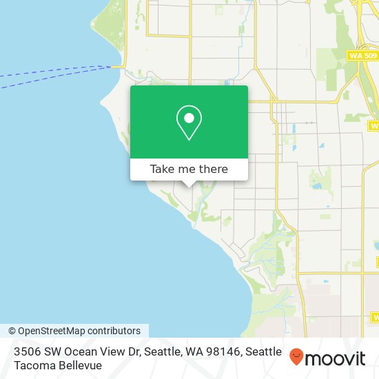 Mapa de 3506 SW Ocean View Dr, Seattle, WA 98146