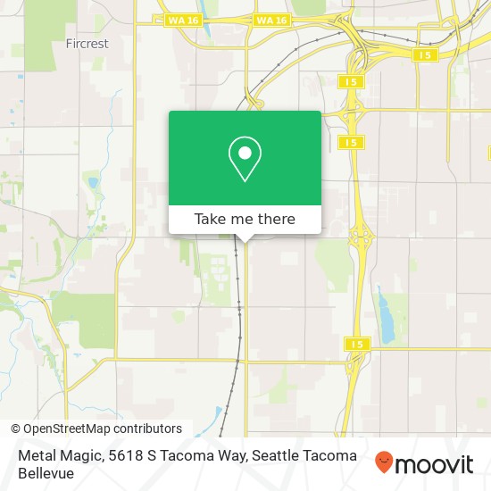 Mapa de Metal Magic, 5618 S Tacoma Way