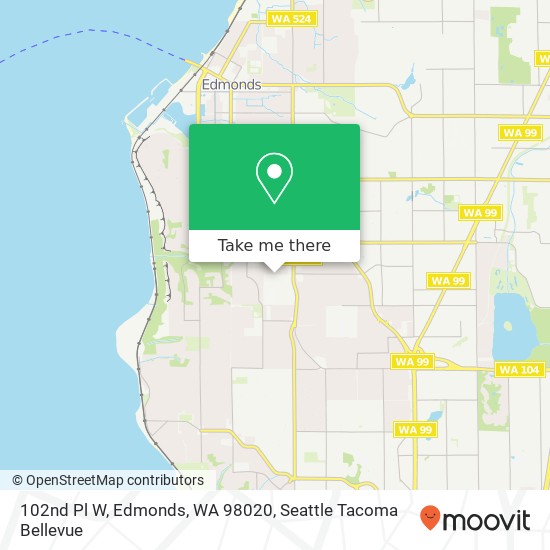 Mapa de 102nd Pl W, Edmonds, WA 98020