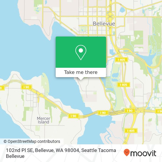 Mapa de 102nd Pl SE, Bellevue, WA 98004