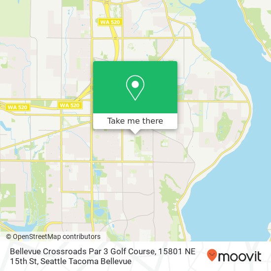 Mapa de Bellevue Crossroads Par 3 Golf Course, 15801 NE 15th St