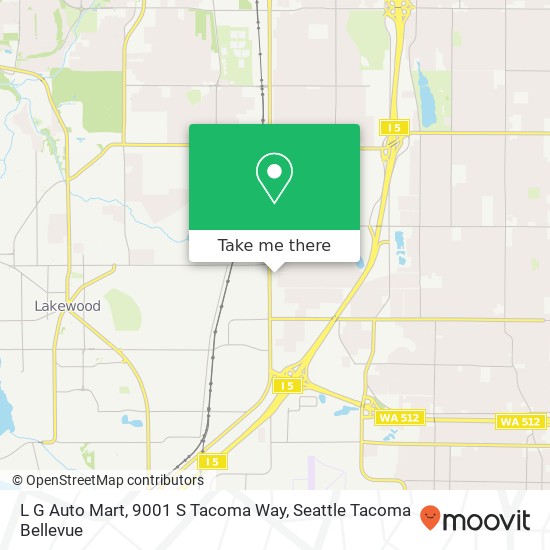 Mapa de L G Auto Mart, 9001 S Tacoma Way