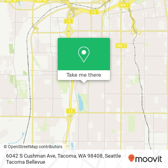 Mapa de 6042 S Cushman Ave, Tacoma, WA 98408
