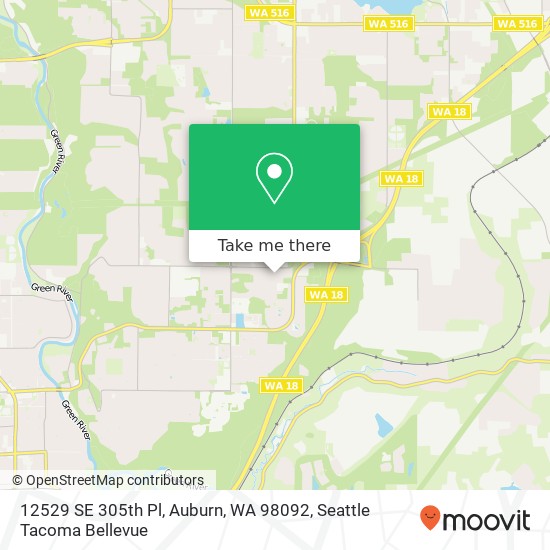 Mapa de 12529 SE 305th Pl, Auburn, WA 98092