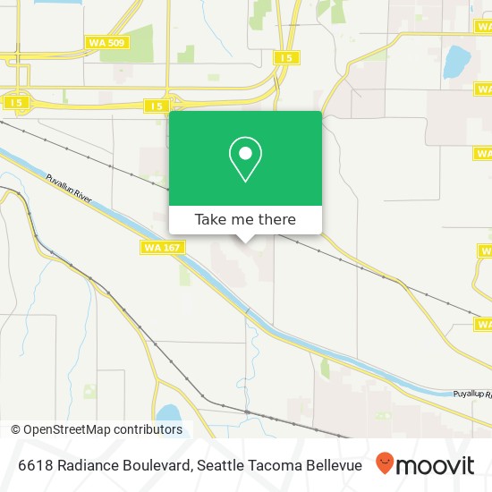 Mapa de 6618 Radiance Boulevard, 6618 Radiance Blvd E, Fife, WA 98424, USA