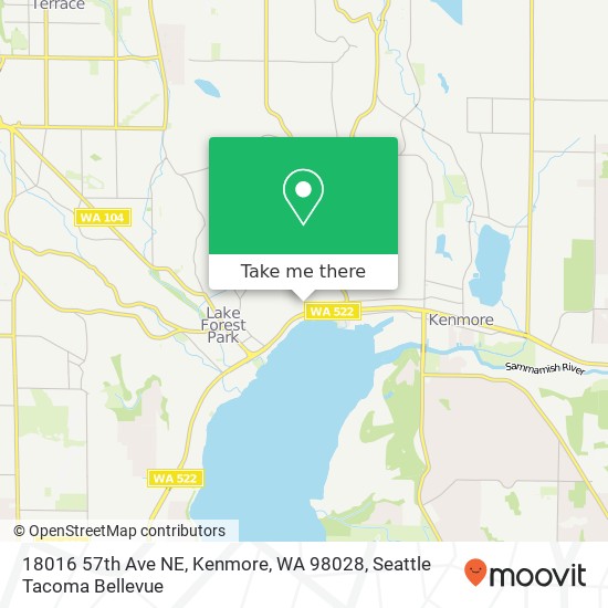 Mapa de 18016 57th Ave NE, Kenmore, WA 98028