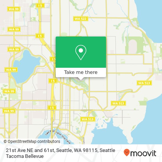 Mapa de 21st Ave NE and 61st, Seattle, WA 98115