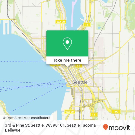 Mapa de 3rd & Pine St, Seattle, WA 98101