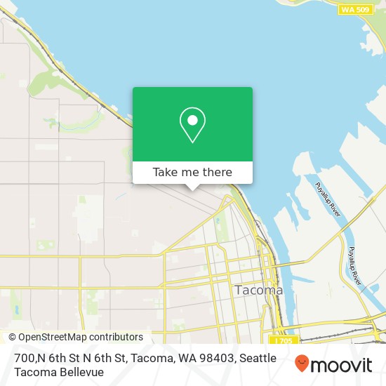 Mapa de 700,N 6th St N 6th St, Tacoma, WA 98403