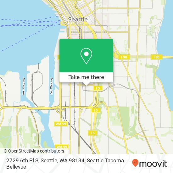 Mapa de 2729 6th Pl S, Seattle, WA 98134