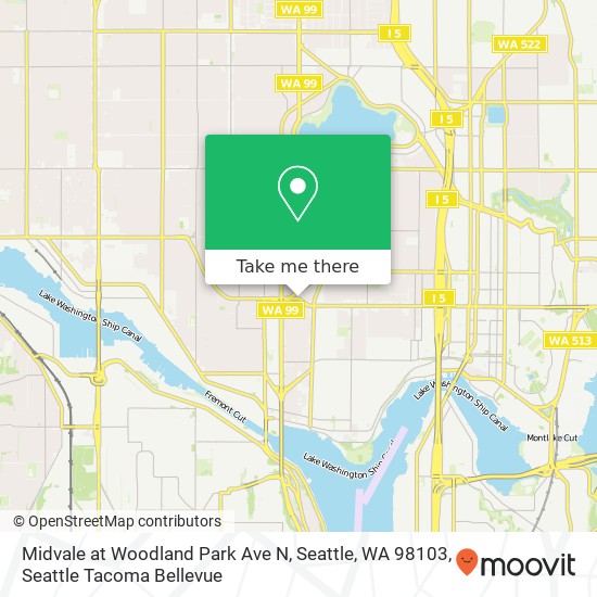 Midvale at Woodland Park Ave N, Seattle, WA 98103 map