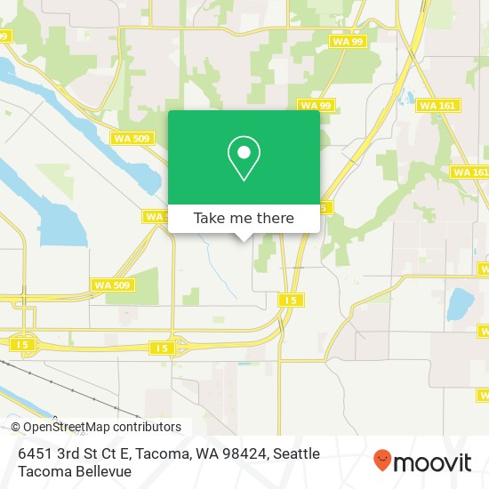 Mapa de 6451 3rd St Ct E, Tacoma, WA 98424