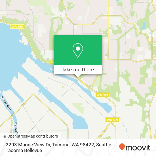 Mapa de 2203 Marine View Dr, Tacoma, WA 98422