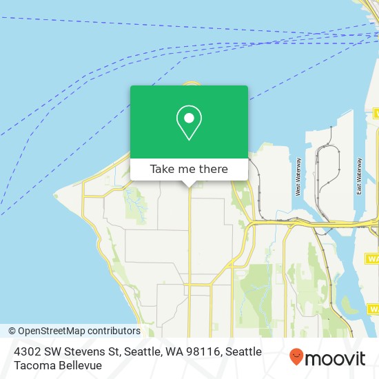 Mapa de 4302 SW Stevens St, Seattle, WA 98116