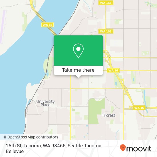 Mapa de 15th St, Tacoma, WA 98465