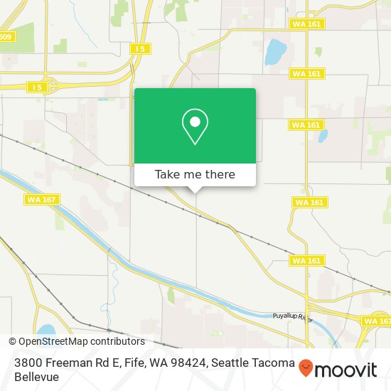 Mapa de 3800 Freeman Rd E, Fife, WA 98424