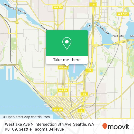 Mapa de Westlake Ave N intersection 8th Ave, Seattle, WA 98109